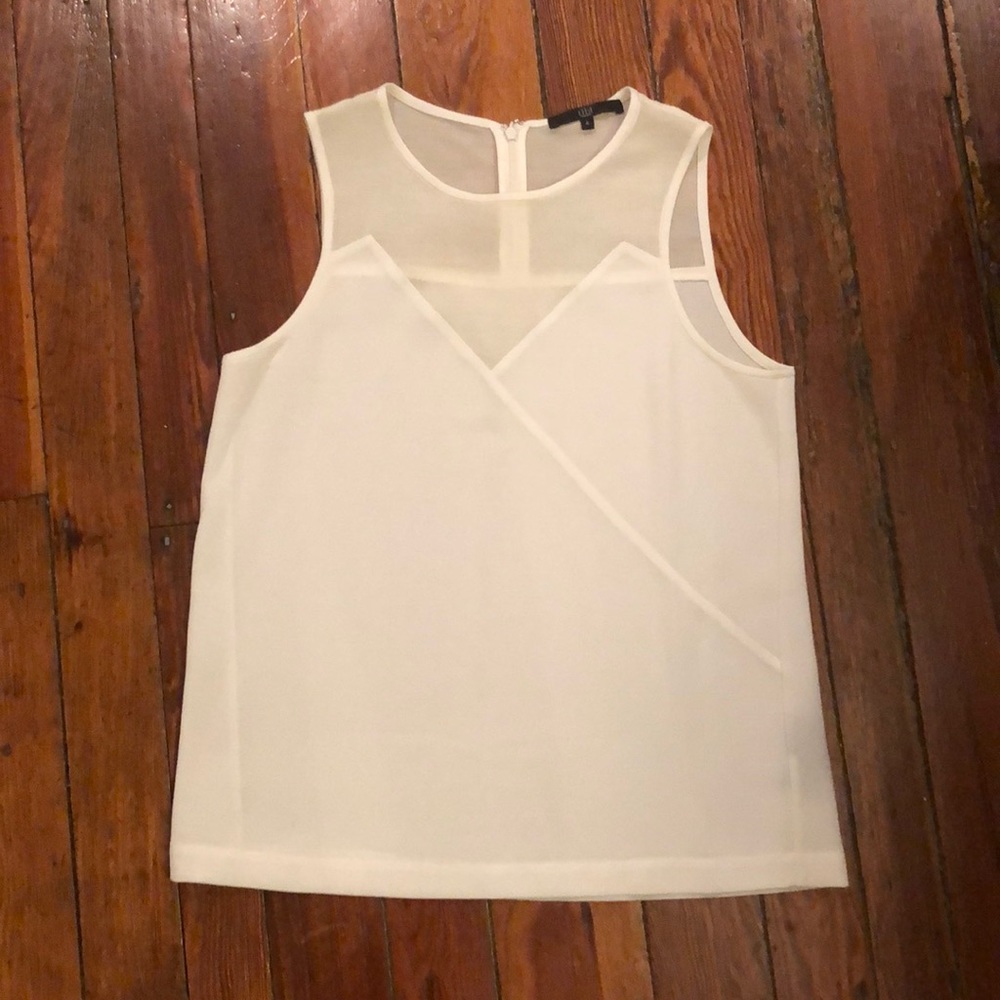 Tibi Savanna Crepe Top in ivory